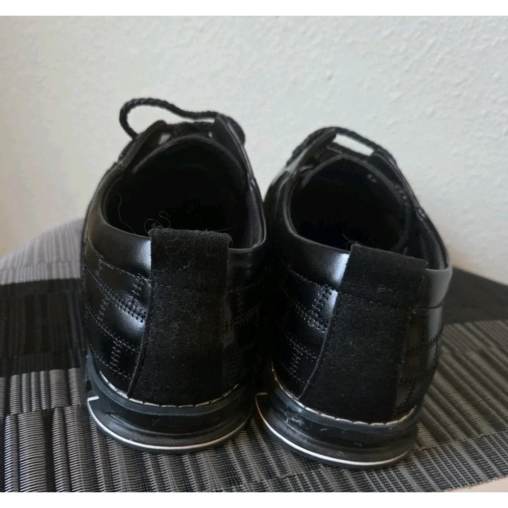 Gatsby Shoes Mens 9 Black Faux Leather Oxford Derby Lace Up Orthopedic NEW